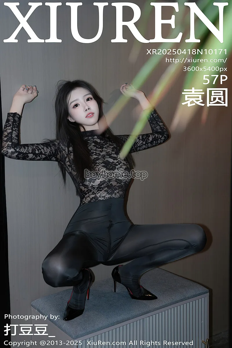 [XiuRen秀人网] NO.10171 模特袁圆性感黑色蕾丝服饰配黑丝连体衣秀曼妙身姿惹火诱惑写真
