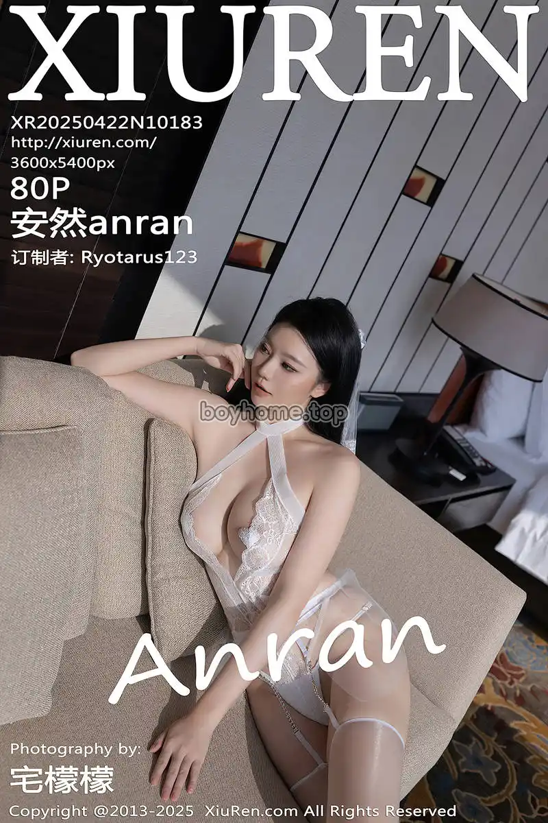 [XiuRen秀人网] NO.10183 模特安然anran白色婚纱露白色情趣内衣配白丝吊袜秀美腿诱惑写真