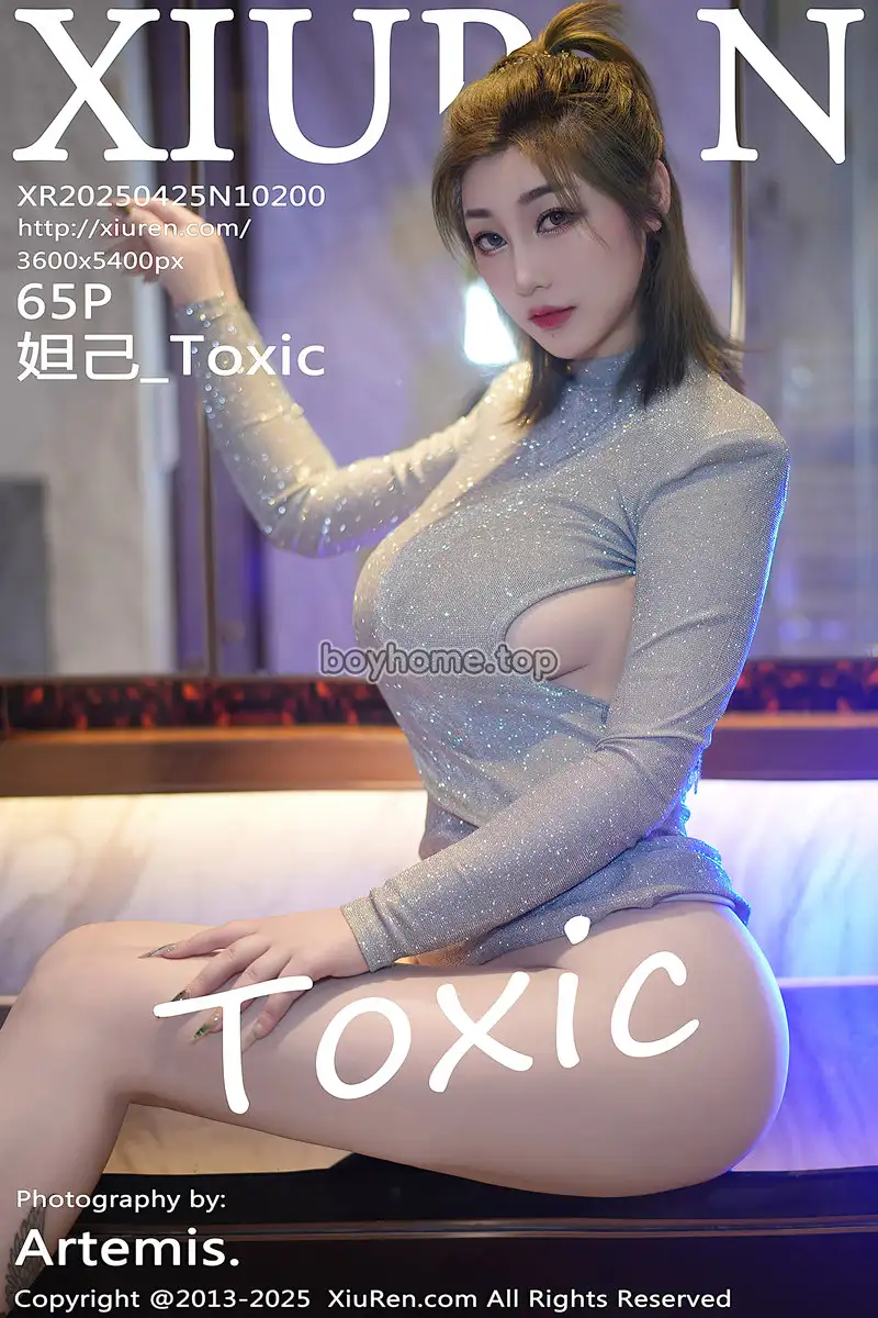 [XiuRen秀人网] NO.10200 女神妲己_Toxic性感银色连衣短裙露白色情趣内衣秀翘臀诱惑写真