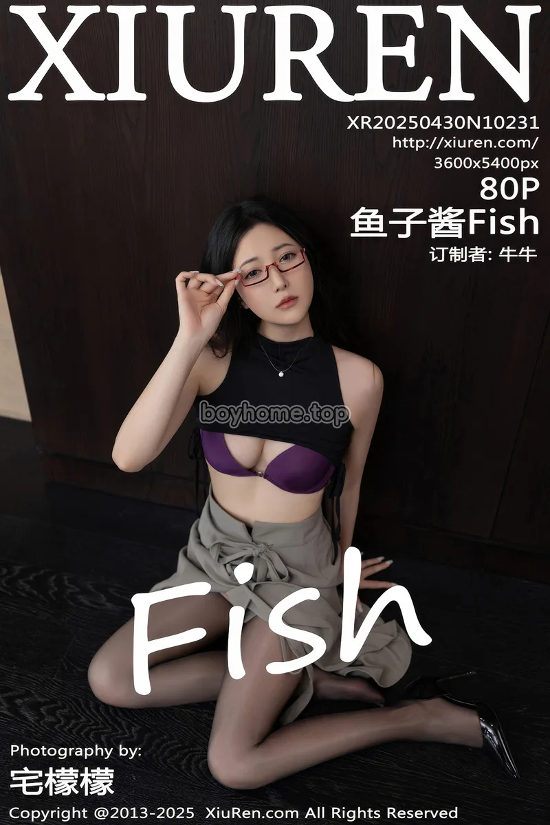 [XiuRen秀人网] NO.10231 模特鱼子酱Fish私房性感紫色内衣配黑丝吊袜秀完美身材诱惑写真