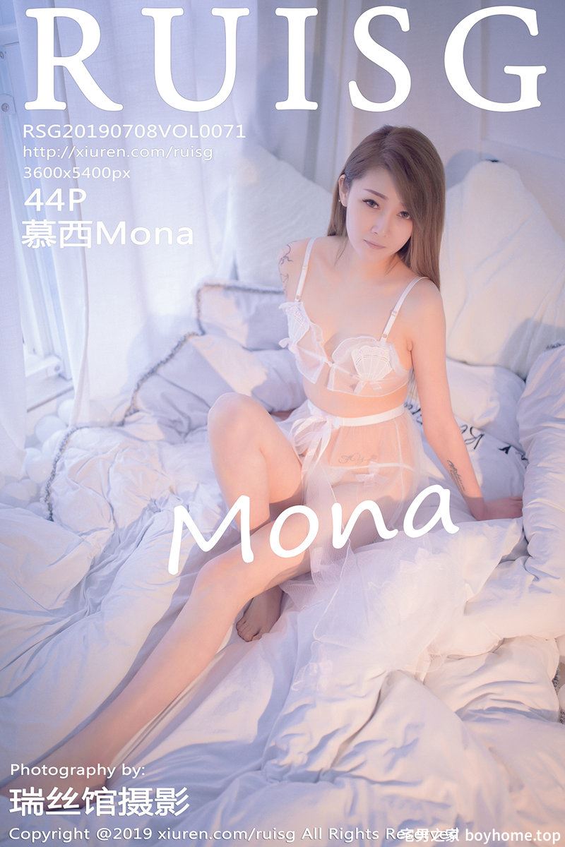 [RUISG瑞丝馆] Vol.071 嫩模慕西Mona私房白色真空薄纱秀惹火身材撩人诱惑写真